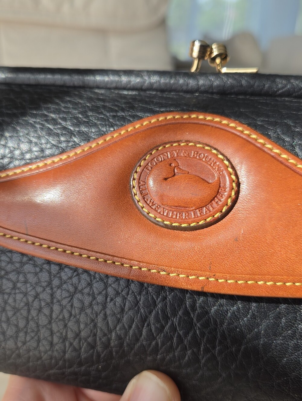 Vintage Dooney & Bourke All Weather Wallet Black Brown - Picture 2 of 16